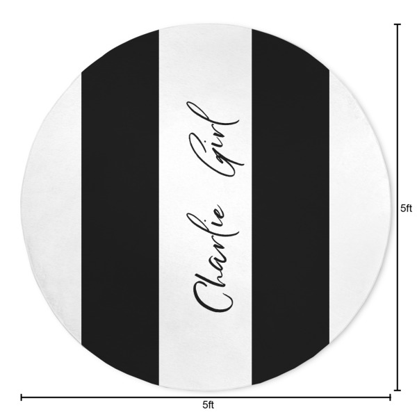 Custom Design - Round 5ft Indoor Rug - Dimensions