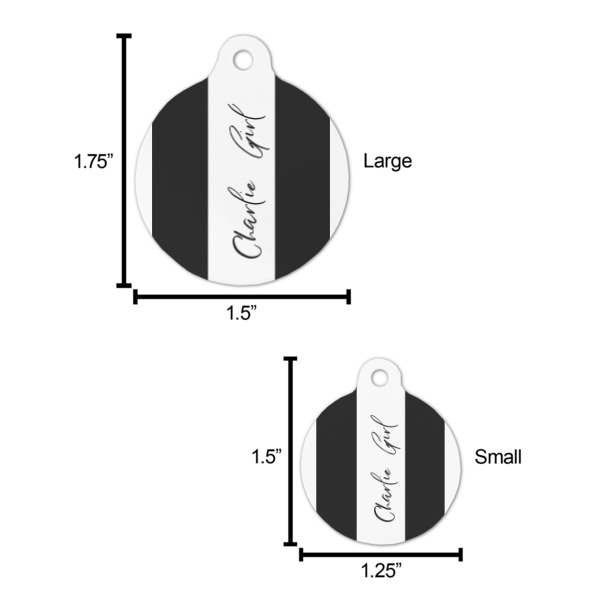 Custom Design - Round Pet ID Tag - Comparison Scale