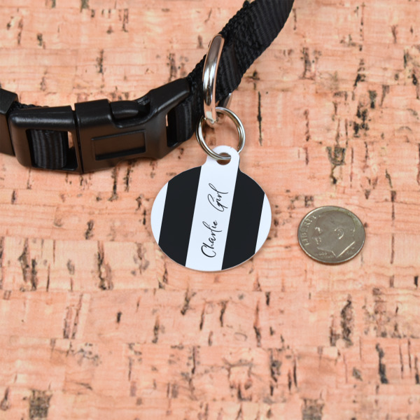 Custom Design - Round Pet ID Tag - Small - In Context