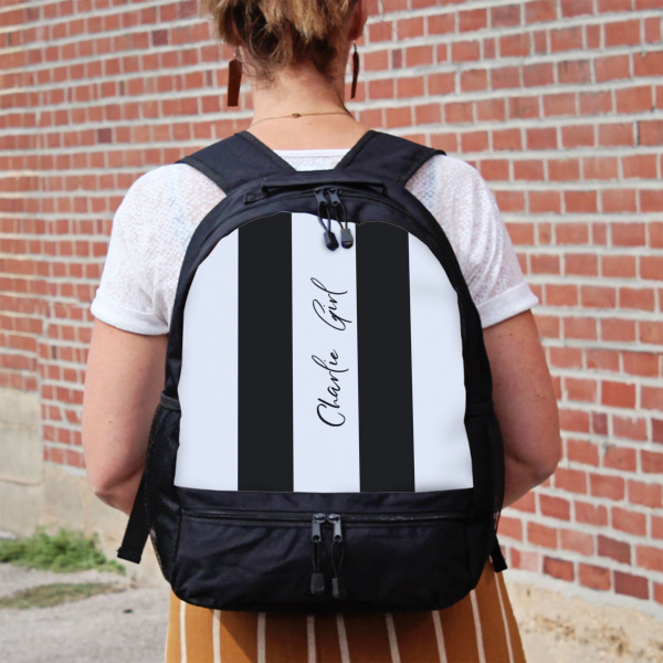 Custom Design - Large Backpack - Black - On Back