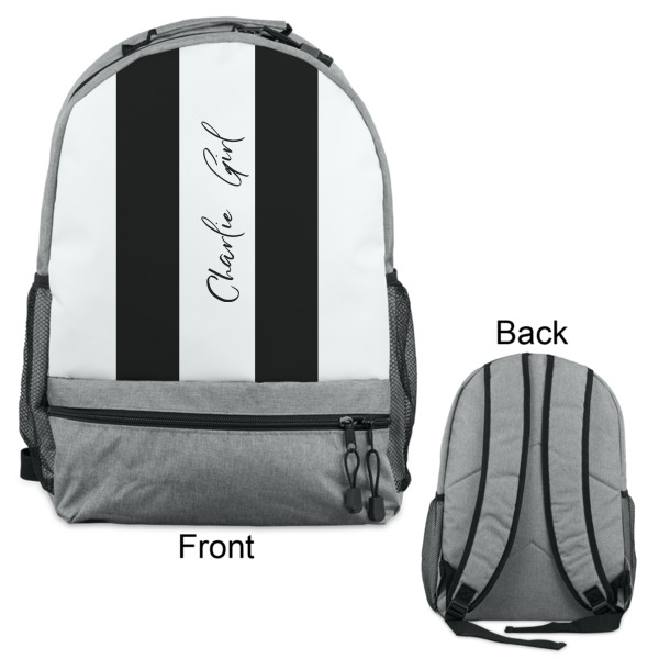 Custom Design - Large Backpack - Gray - Front & Back View