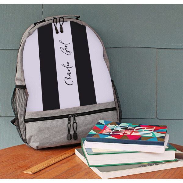 Custom Design - Large Backpack - Gray - On Desk