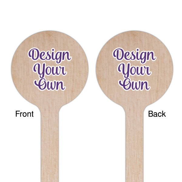 Custom Design - Wooden 7.5" Stir Stick - Round - Double Sided - Front & Back