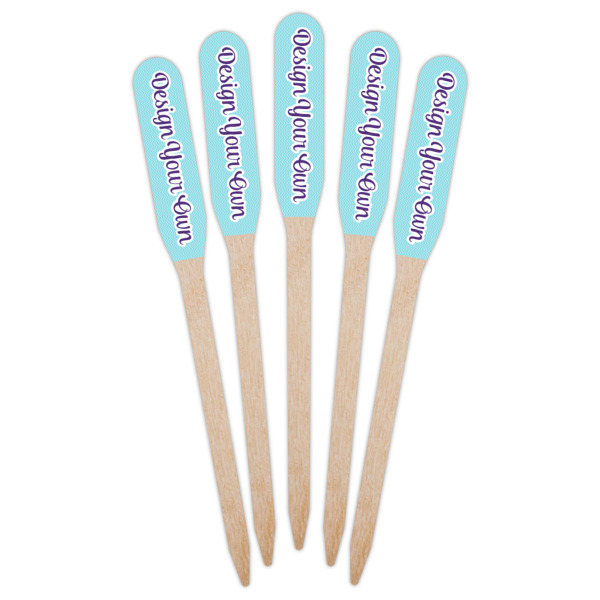 Custom Design - Wooden Food Pick - Paddle - Fan View