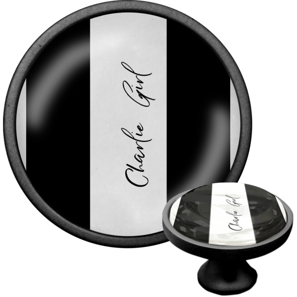 Custom Design - Black Custom Cabinet Knob (Front and Side)