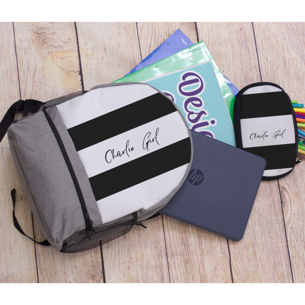 Custom Design - Large Backpack - Gray - With Stuff