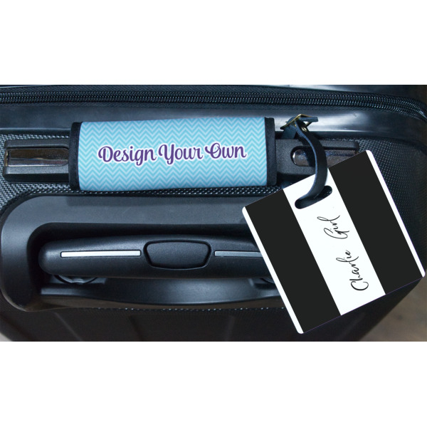 Custom Design - Square Luggage Tag & Handle Wrap - In Context