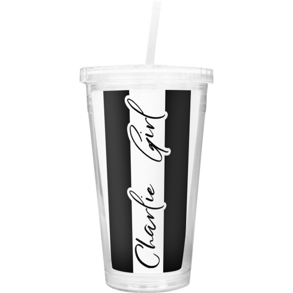 Custom Design Your Own Double Wall Tumbler with Straw
