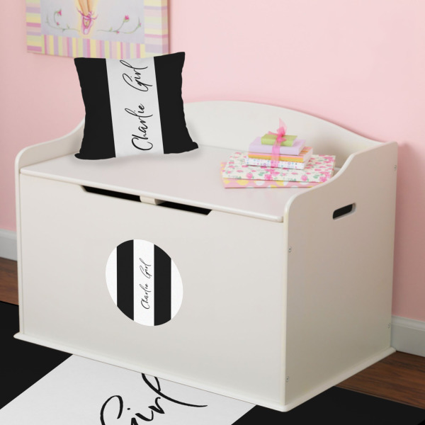 Custom Design - Round Wall Decal on Toy Chest