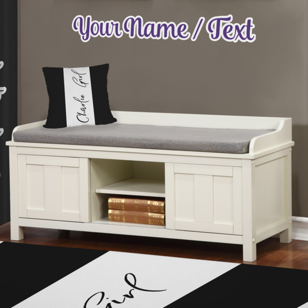 Custom Design - Wall Name Decal Above Storage bench