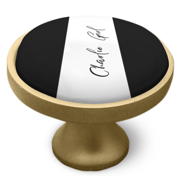 Custom Design - Cabinet Knob - Gold - Side