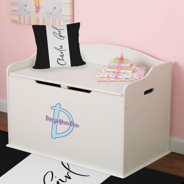 Custom Design - Wall Name & Initial Small on Toy Chest