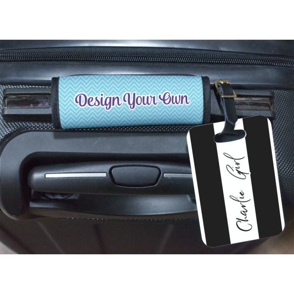 Custom Design - Luggage Wrap & Plastic Rectangular Tag - In Context