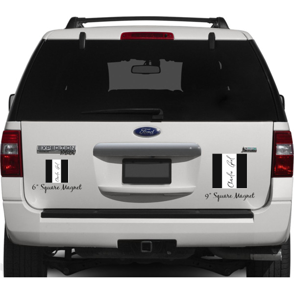 Custom Design - Personalized Square Car Magnets on Ford Explorer