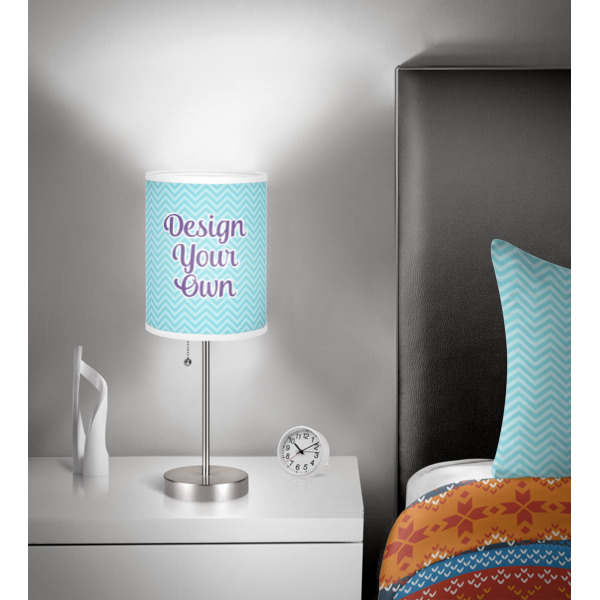 Custom Design - 8" Drum Lampshade - In Room