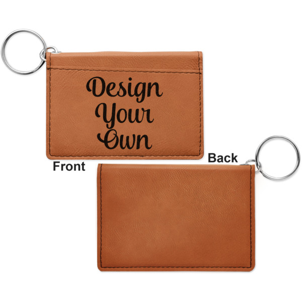 Custom Design - Cognac Leatherette Keychain ID Holders - Front Apvl