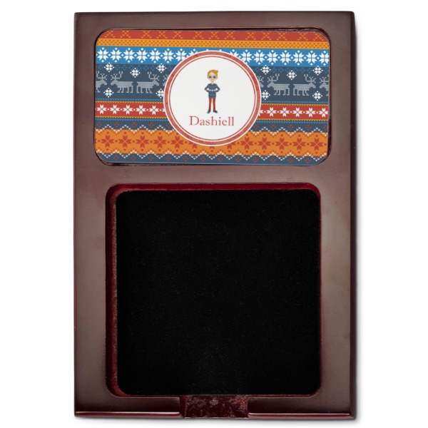 Custom Design - Red Mahogany Sticky Note Holder - Flat