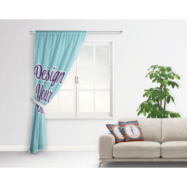 Custom Design - Curtain With Window and Rod - in Room Matching Pillow
