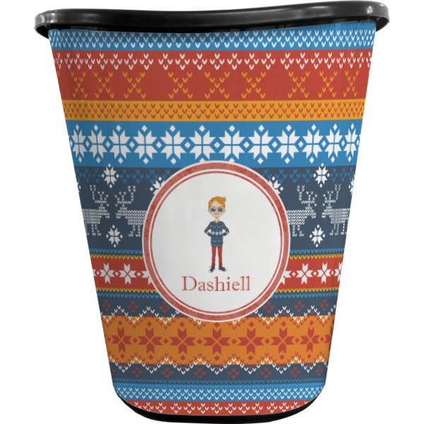 Custom Design - Waste Basket - Black - Front