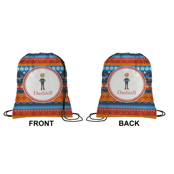 Custom Design - Drawstring Backpack Front & Back Small