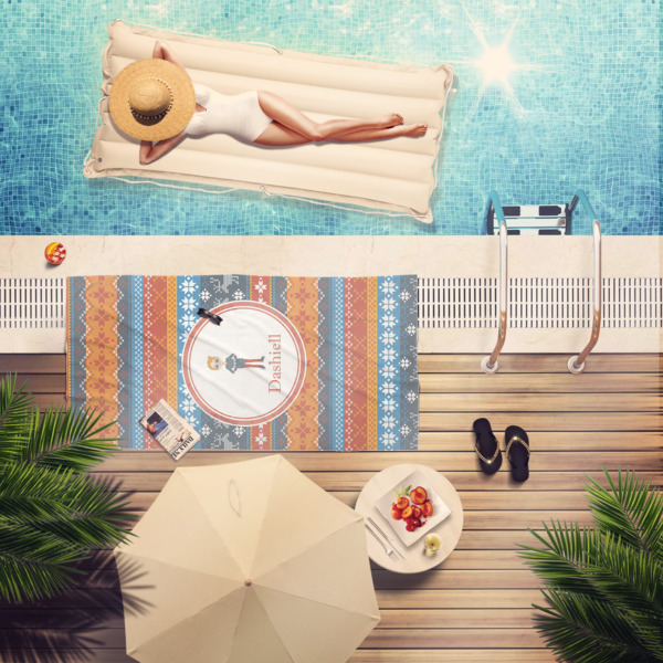 Custom Design - Beach Towel - Lifestyle at Pool
