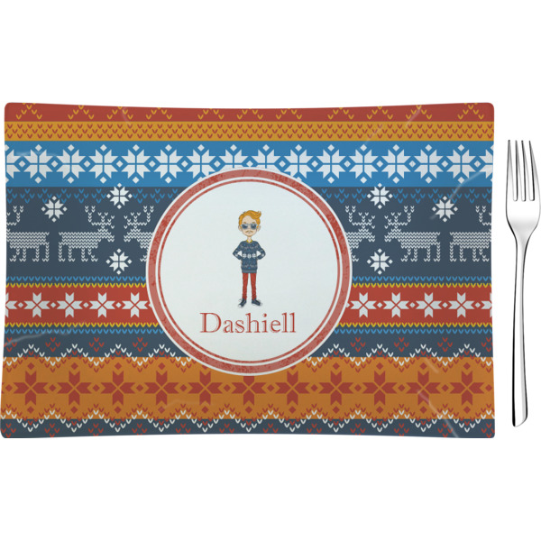 Custom Design Your Own Rectangular Glass Appetizer / Dessert Plate