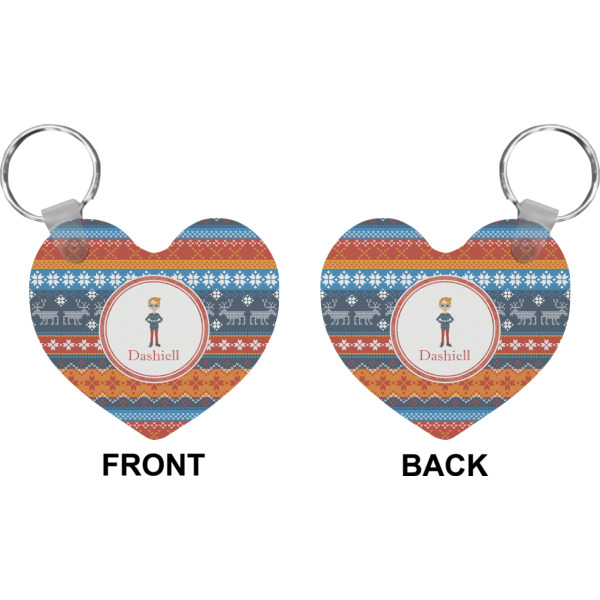 Custom Design - Heart Keychain (Front + Back)