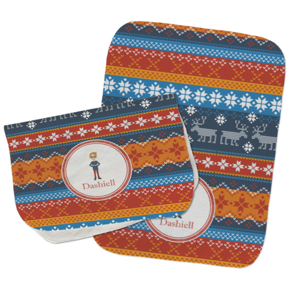 Custom Design - Two Rectangle Burp Cloths - Open & Folded