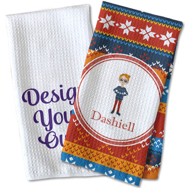 Custom Design - Waffle Weave Towels - Two Print Styles