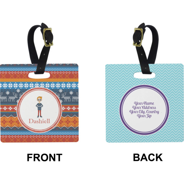 Custom Design - Square Luggage Tag (Front + Back)