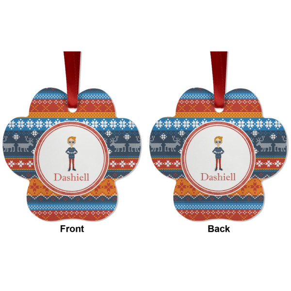 Custom Design - Metal Paw Ornament - Front and Back