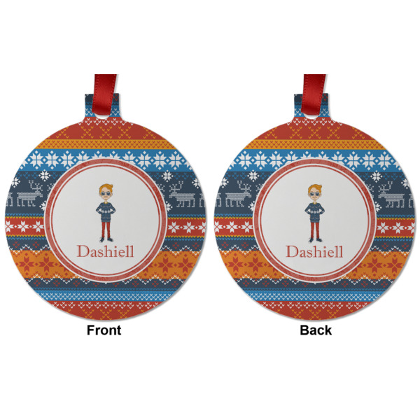 Custom Design - Metal Ball Ornament - Front and Back