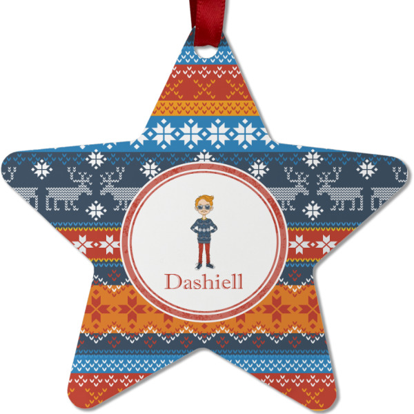 Custom Design - Metal Star Ornament - Front