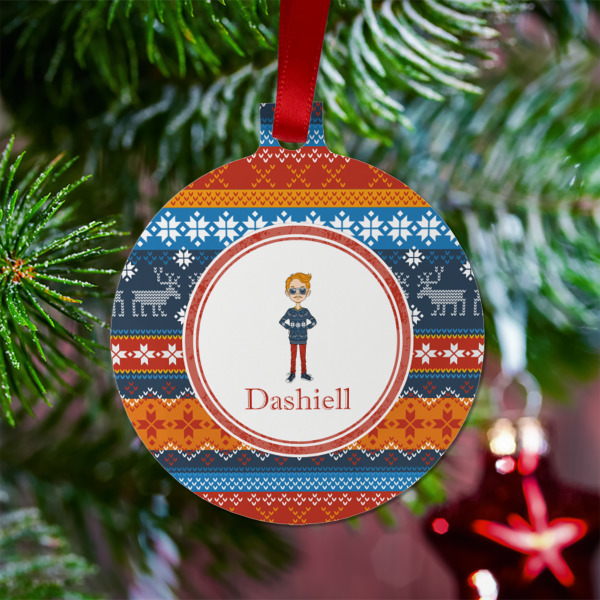 Custom Design - Metal Ball Ornament - Lifestyle