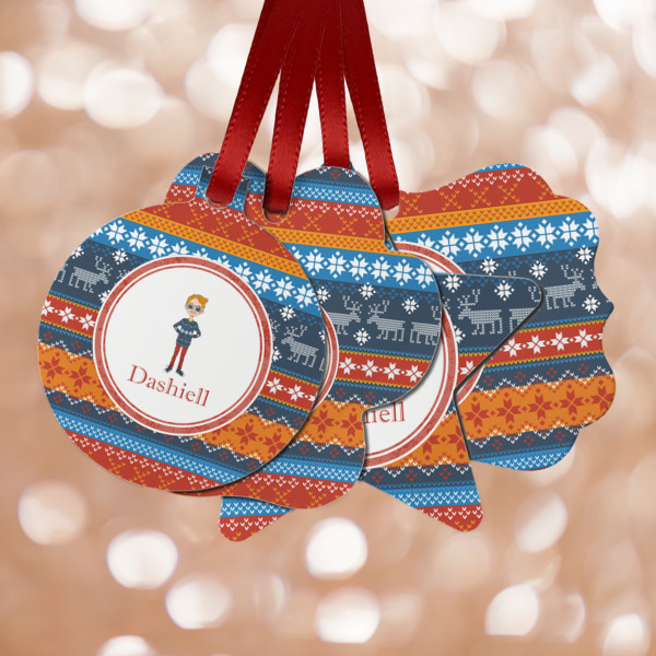 Custom Design Your Own Metal Ornaments - Double-Sided