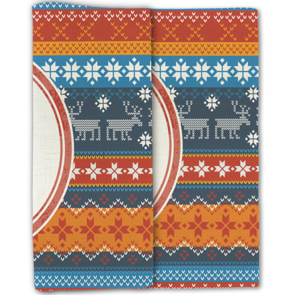 Custom Design - Linen Placemat - Double Sided - Folded Half