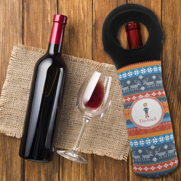 Custom Design - Wine Tote Bag - On Table