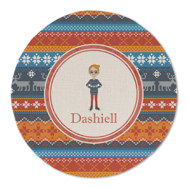 Custom Design - Round Linen Placemats - FRONT (Double Sided)