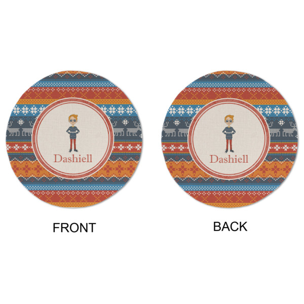 Custom Design - Round Linen Placemats - APPROVAL (double sided)