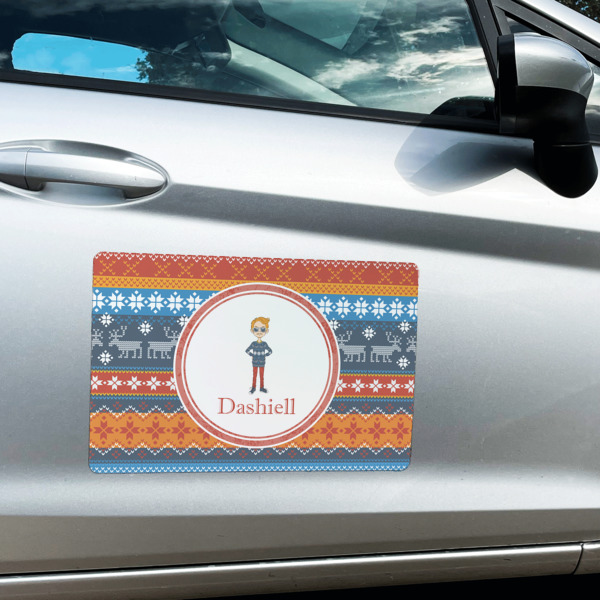 Custom Design - Large Rectangle Car Magnets- In Context