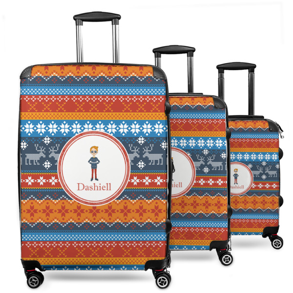 Custom Design Your Own 3-Piece Luggage Set - 20" Carry On - 24" Medium Checked - 28" Large Checked
