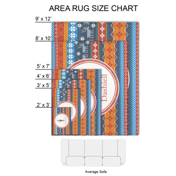 Custom Design - 2'x3' Indoor Area Rugs - Size Chart