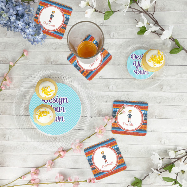 Custom Design - Paper Coasters - In Context