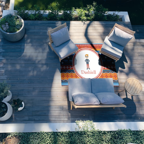 Custom Design - 5'x7' Patio Rug - In context