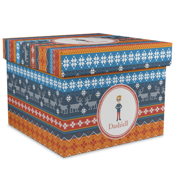 Custom Design Your Own Gift Box with Lid - Canvas Wrapped - XX-Large