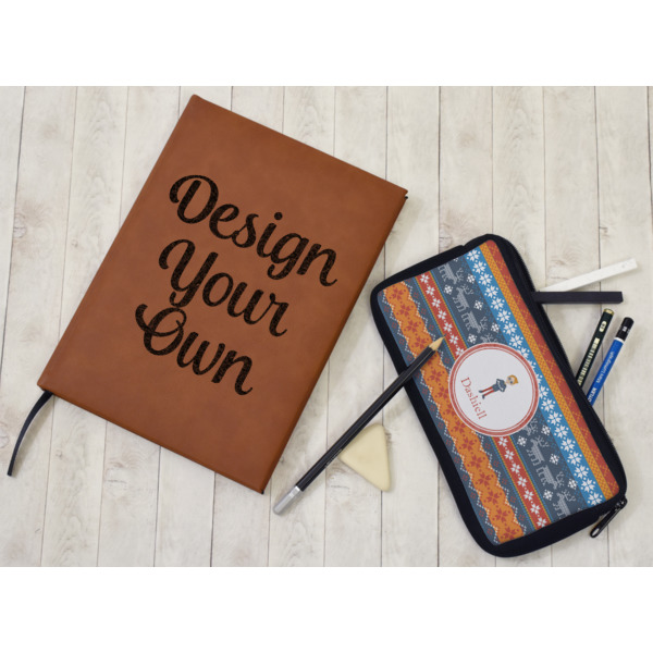 Custom Design - Leather Sketchbook - Large - Double Sided - In Context