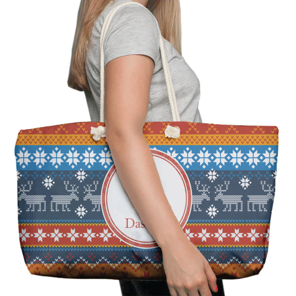 Custom Design - Large Rope Tote Bag - In Context View