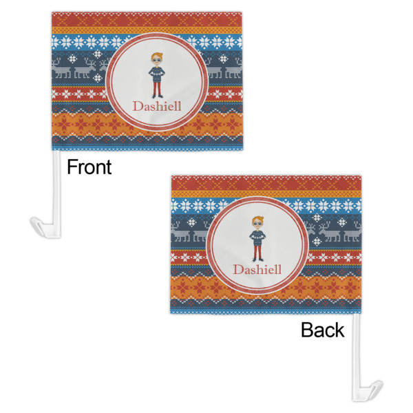 Custom Design - Car Flag - 11" x 8" - Front & Back View