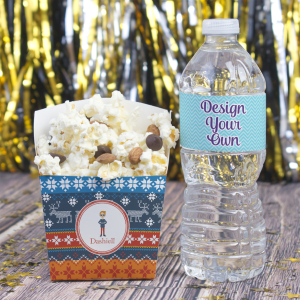 Custom Design - French Fry Favor Box - w/ Water Bottle