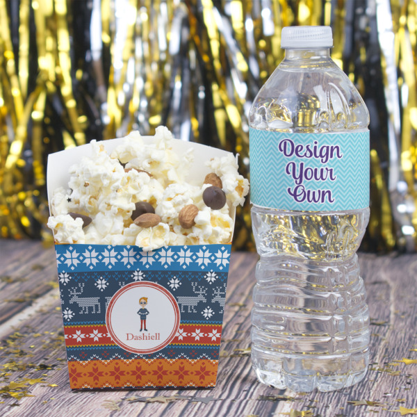 Custom Design - Water Bottle Label - w/ Favor Box